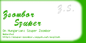 zsombor szuper business card